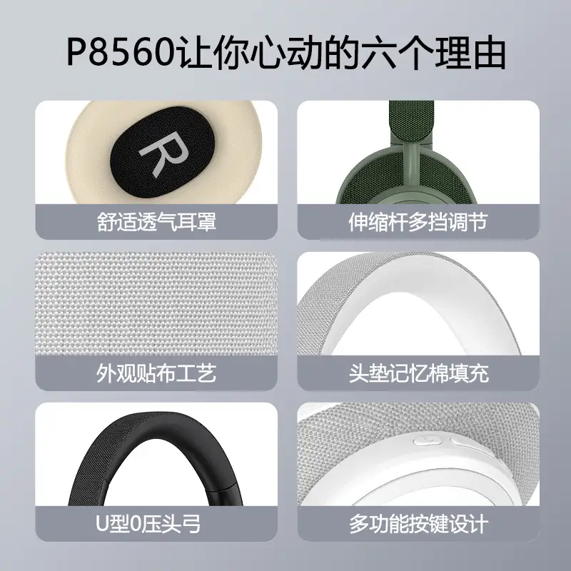Wireless Bluetooth Headphones Black 3D Cotton Comfortable - Image 5