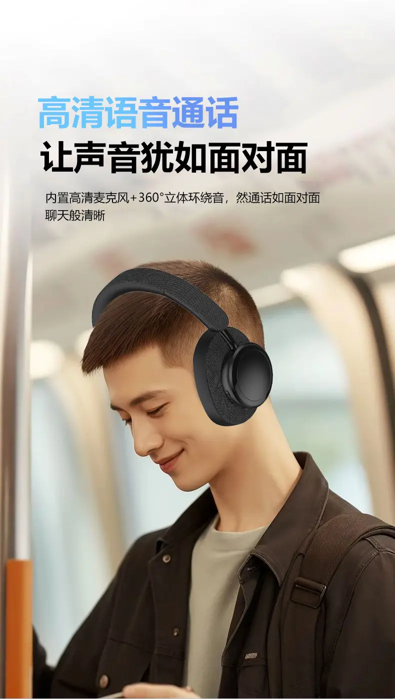 Wireless Bluetooth Headphones Black 3D Cotton Comfortable — feature 13