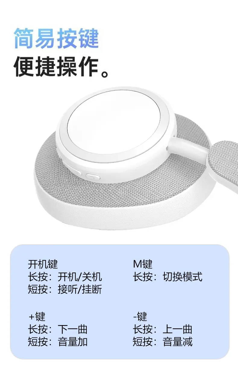 Wireless Bluetooth Headphones Black 3D Cotton Comfortable — feature 16