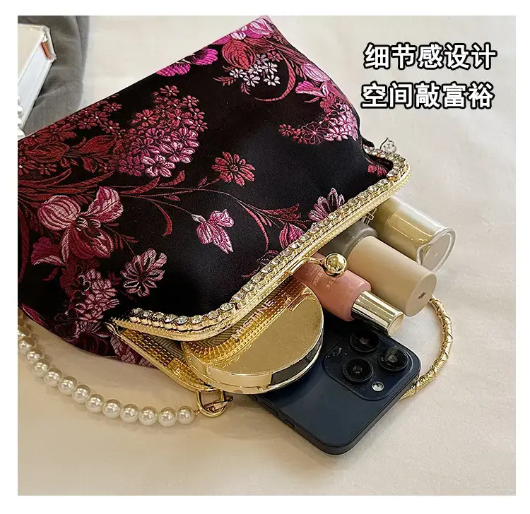 Autumn Embroidered Handbags for Women Pearl Shoulder Bag — feature 10