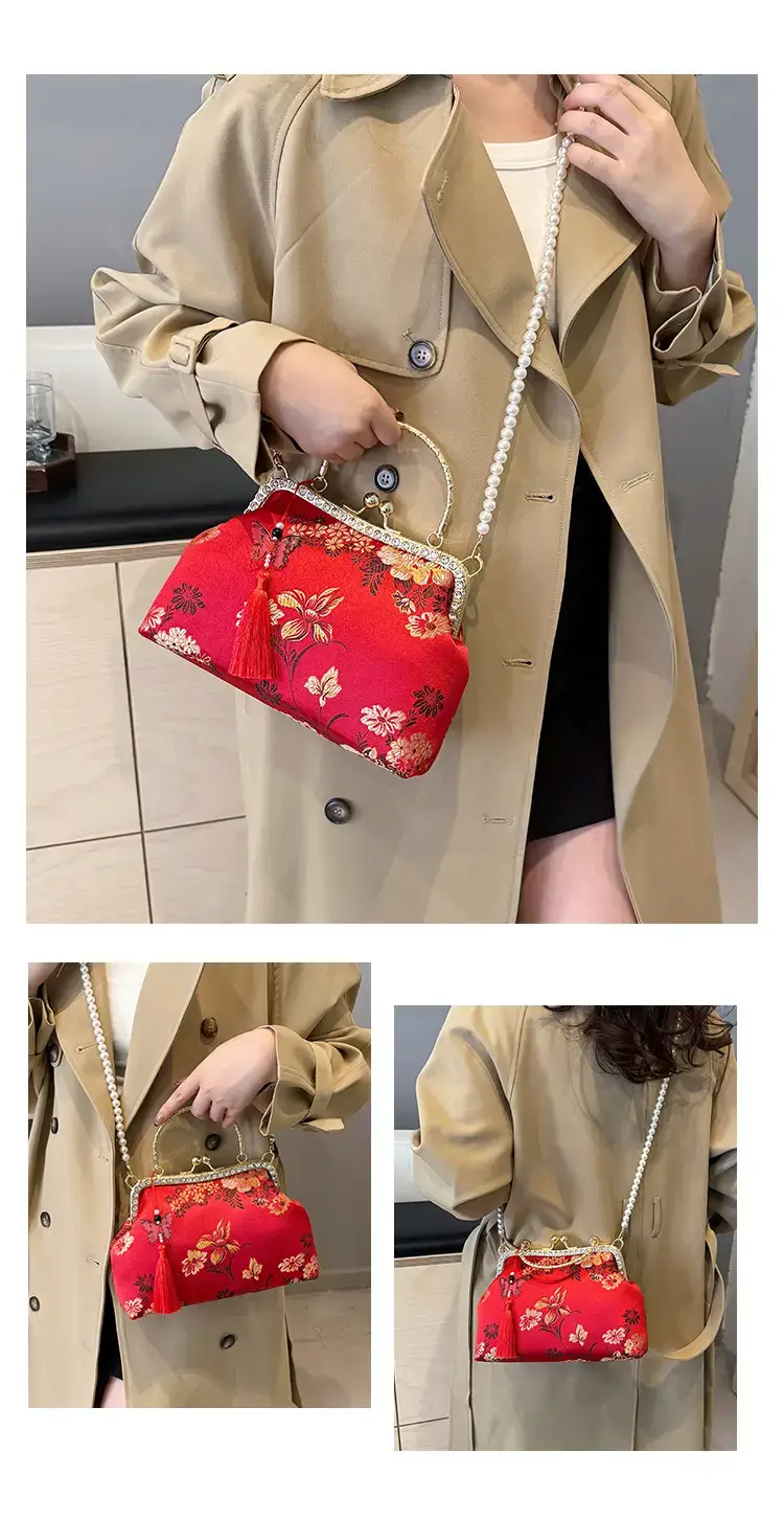 Autumn Embroidered Handbags for Women Pearl Shoulder Bag — feature 16