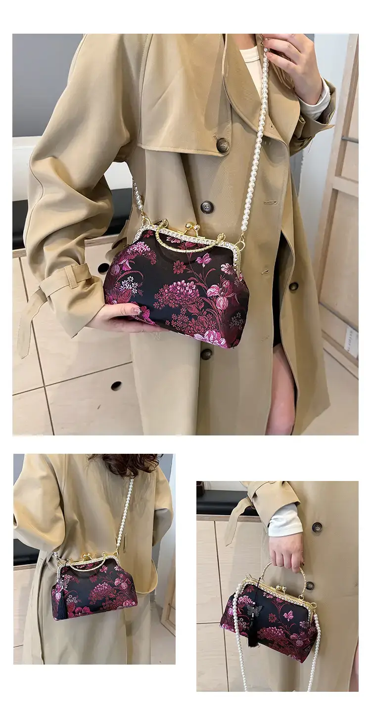 Autumn Embroidered Handbags for Women Pearl Shoulder Bag — feature 17