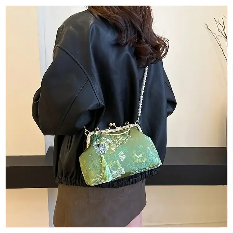 Autumn Embroidered Handbags for Women Pearl Shoulder Bag — feature 19