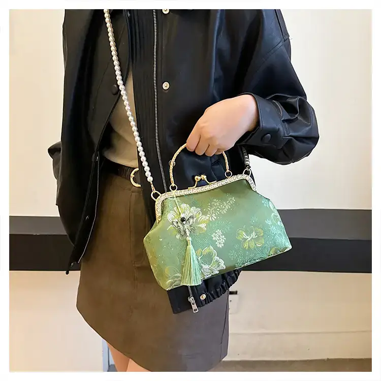 Autumn Embroidered Handbags for Women Pearl Shoulder Bag — feature 21
