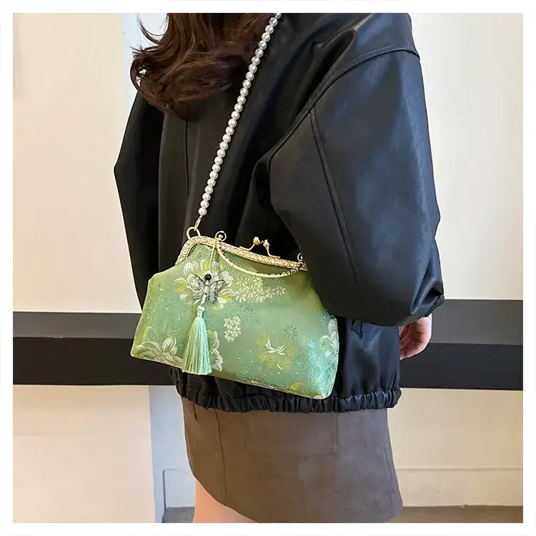 Autumn Embroidered Handbags for Women Pearl Shoulder Bag — feature 22