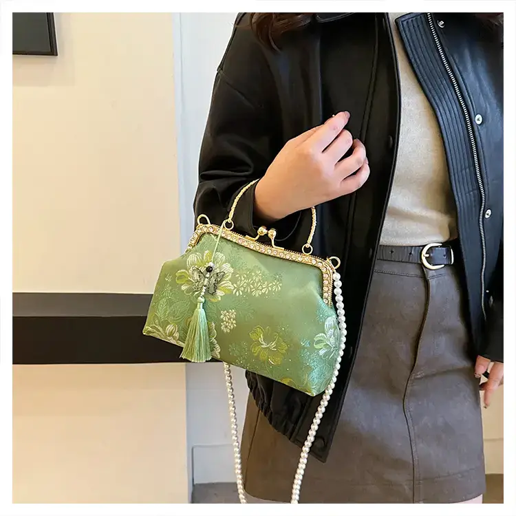 Autumn Embroidered Handbags for Women Pearl Shoulder Bag — feature 23