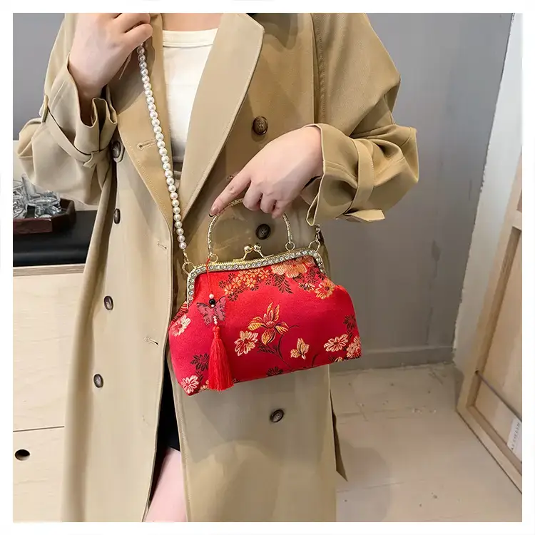 Autumn Embroidered Handbags for Women Pearl Shoulder Bag — feature 25