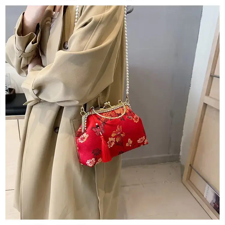 Autumn Embroidered Handbags for Women Pearl Shoulder Bag — feature 26