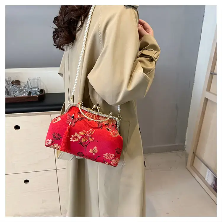 Autumn Embroidered Handbags for Women Pearl Shoulder Bag — feature 27