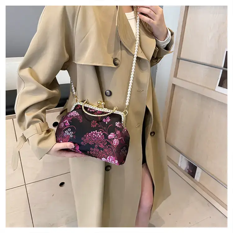 Autumn Embroidered Handbags for Women Pearl Shoulder Bag — feature 29