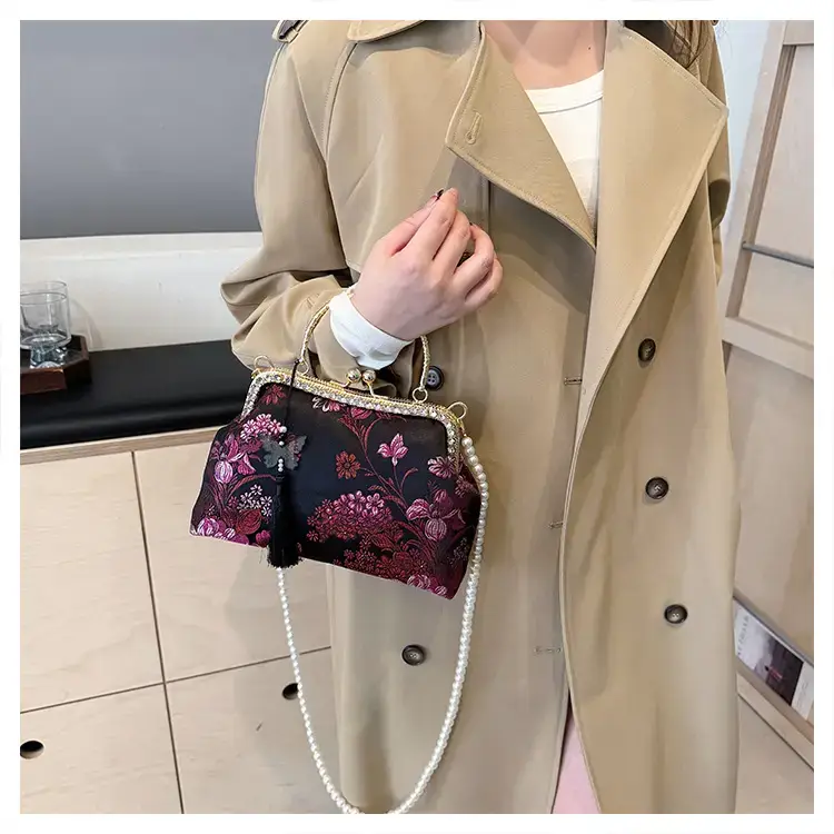 Autumn Embroidered Handbags for Women Pearl Shoulder Bag — feature 30