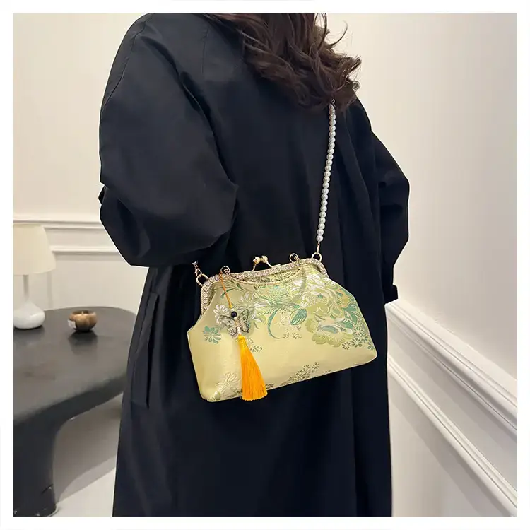 Autumn Embroidered Handbags for Women Pearl Shoulder Bag — feature 33