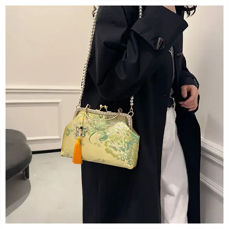 Autumn Embroidered Handbags for Women Pearl Shoulder Bag — feature 34
