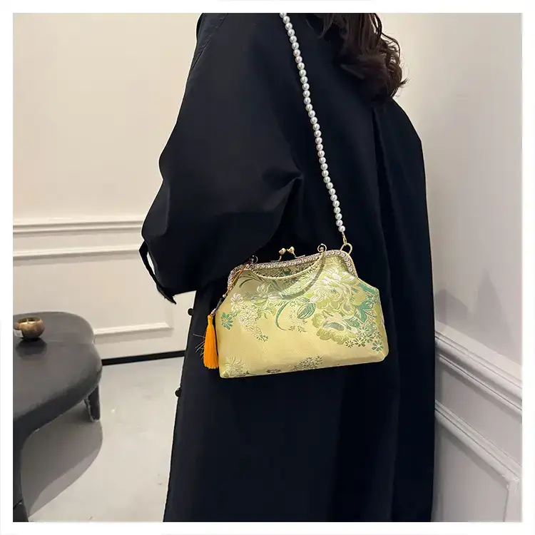 Autumn Embroidered Handbags for Women Pearl Shoulder Bag — feature 36