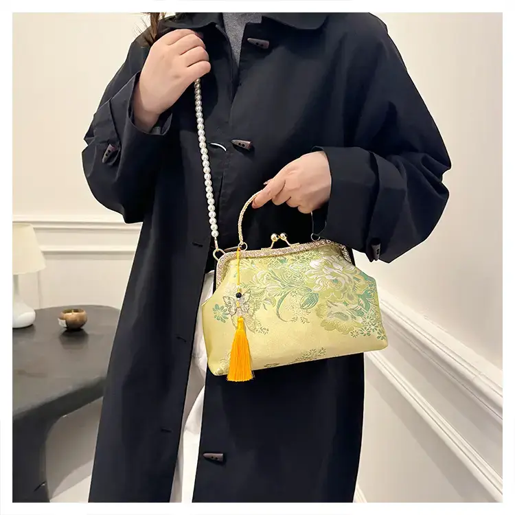 Autumn Embroidered Handbags for Women Pearl Shoulder Bag — feature 37
