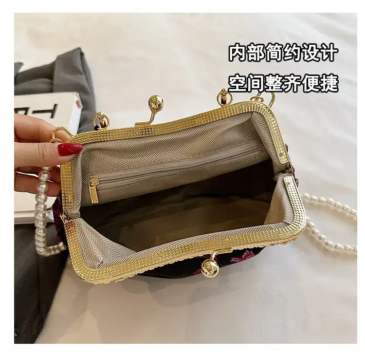 Autumn Embroidered Handbags for Women Pearl Shoulder Bag — feature 9