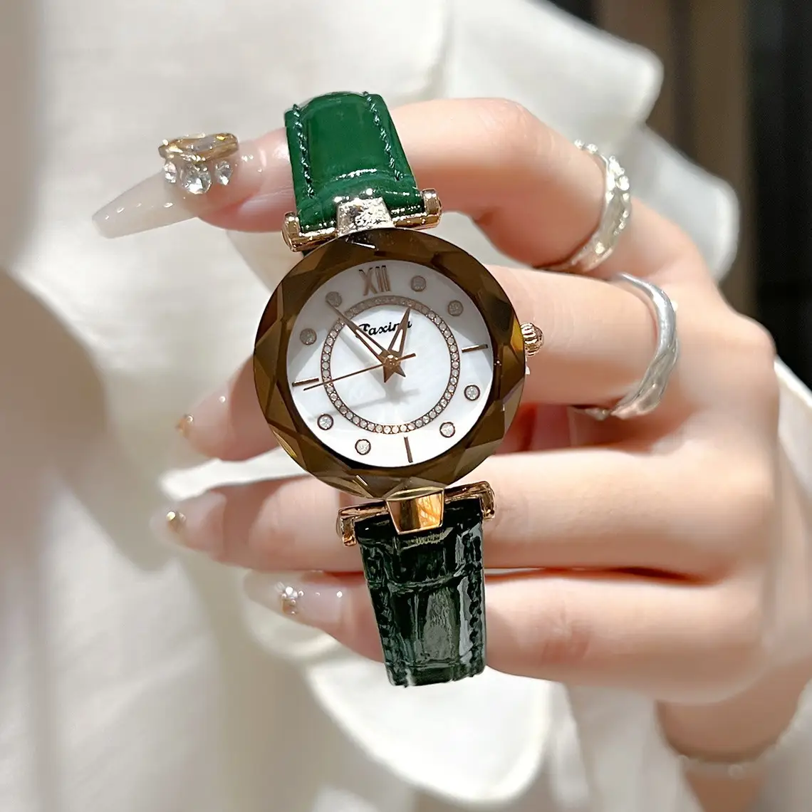 Women's Rhombus Watch Waterproof Black Strap - Image 6