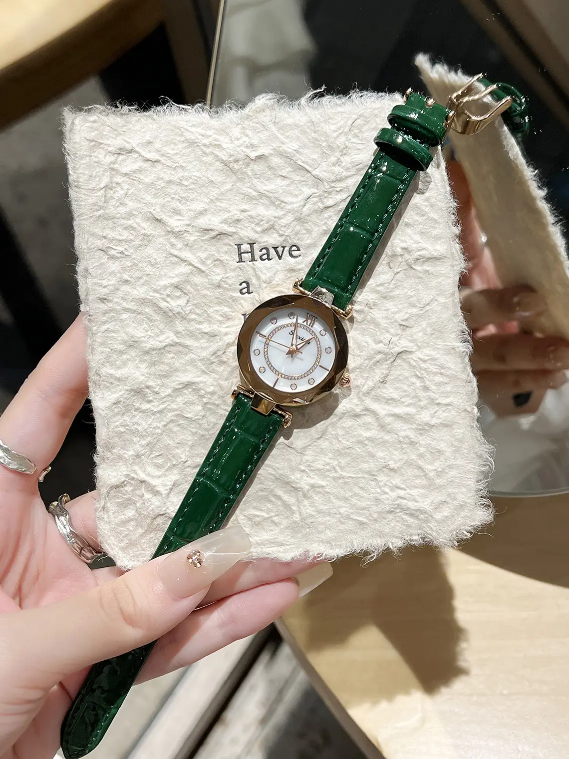 Women's Rhombus Watch Waterproof Black Strap — feature 5