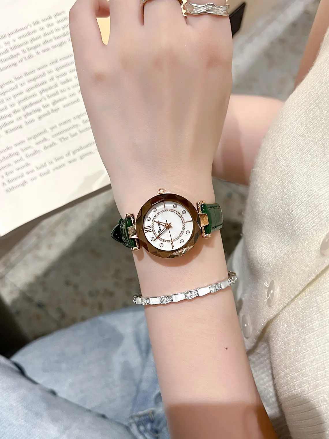 Women's Rhombus Watch Waterproof Black Strap — feature 7
