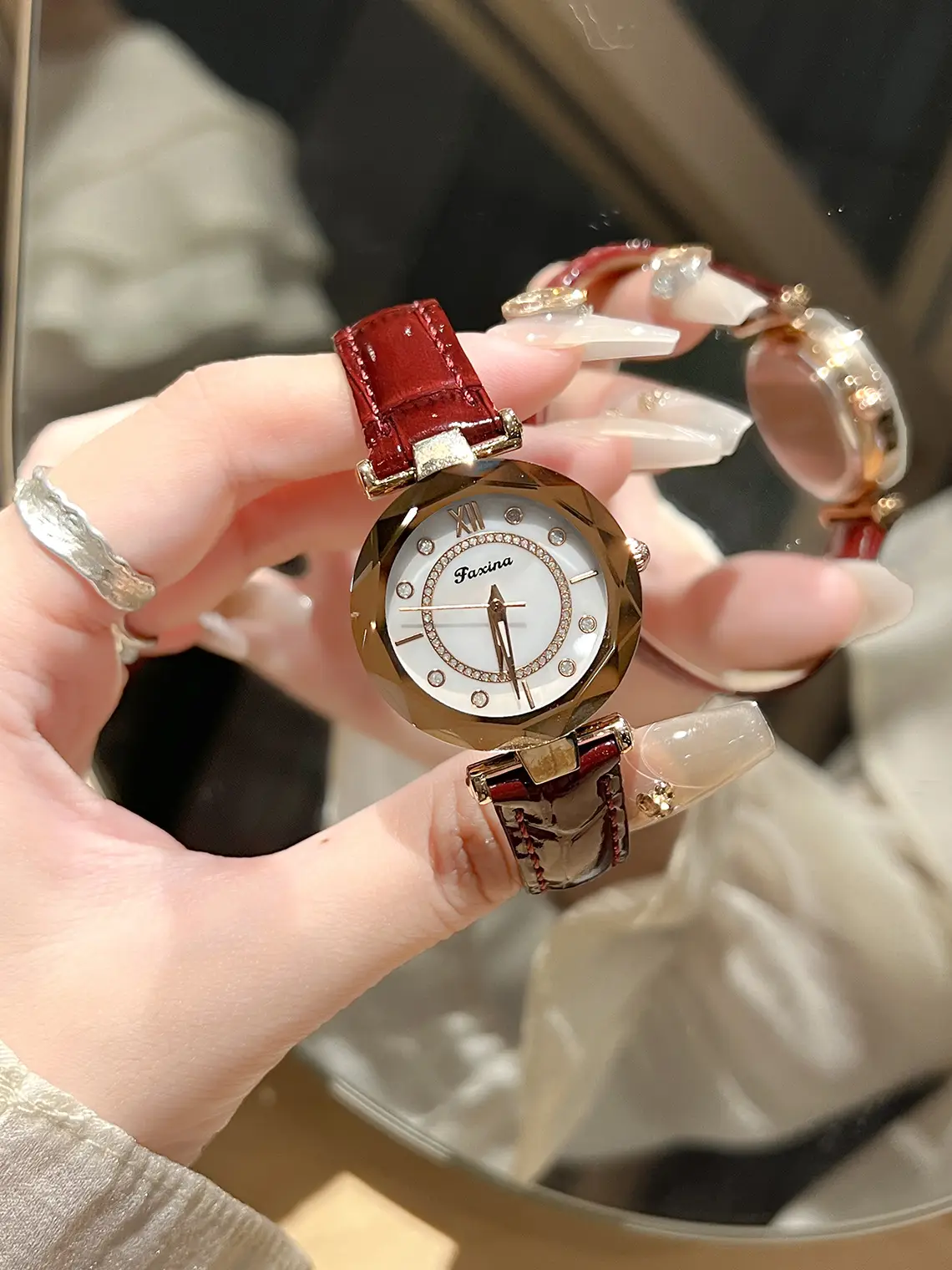 Women's Rhombus Watch Waterproof Black Strap — feature 9