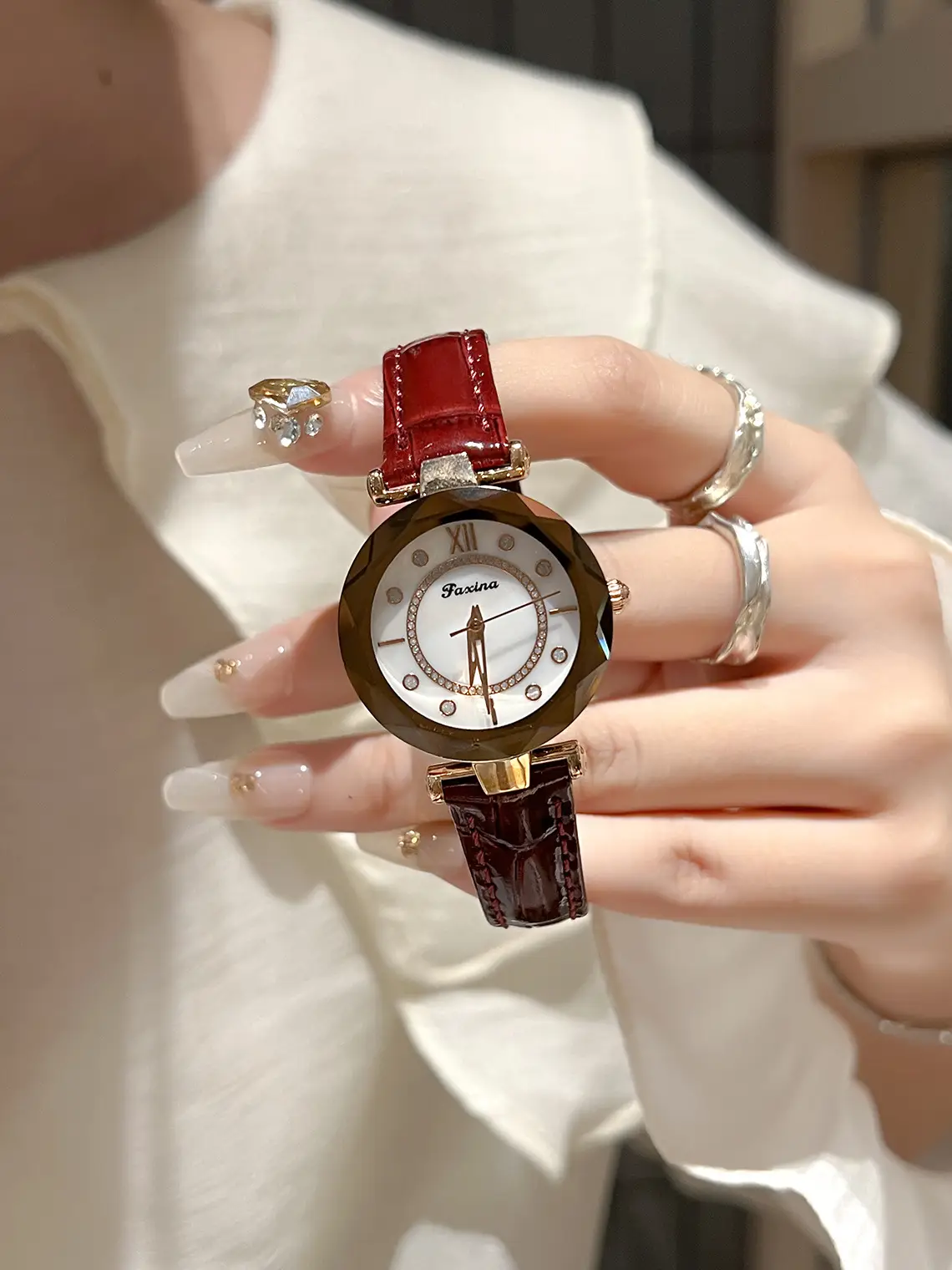 Women's Rhombus Watch Waterproof Black Strap - Image 2