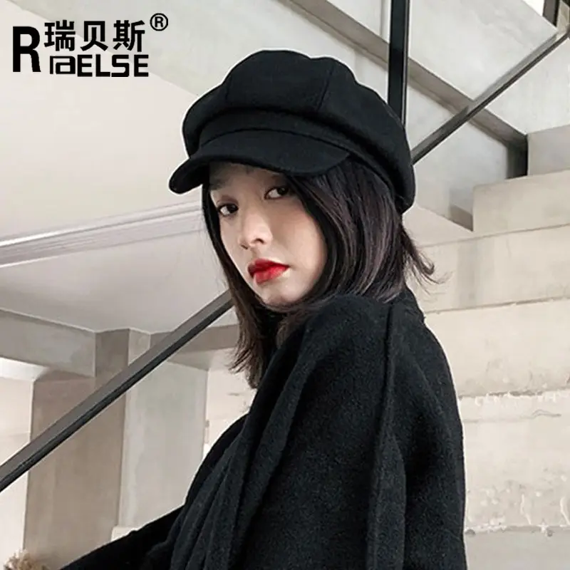 Women Woolen Beret Cap Winter Autumn Solid Color - Image 10