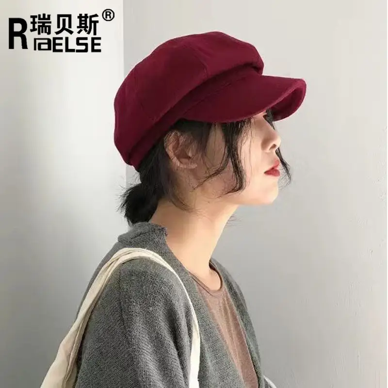 Women Woolen Beret Cap Winter Autumn Solid Color - Image 11