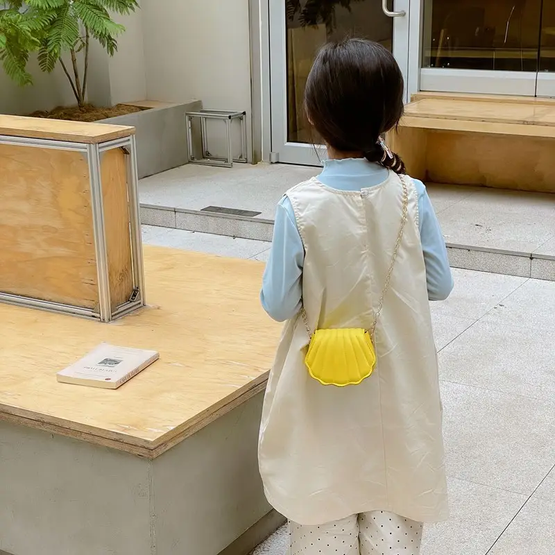 Cute Shell Bag for Kids Girls Blue Chain Shoulder - Image 8