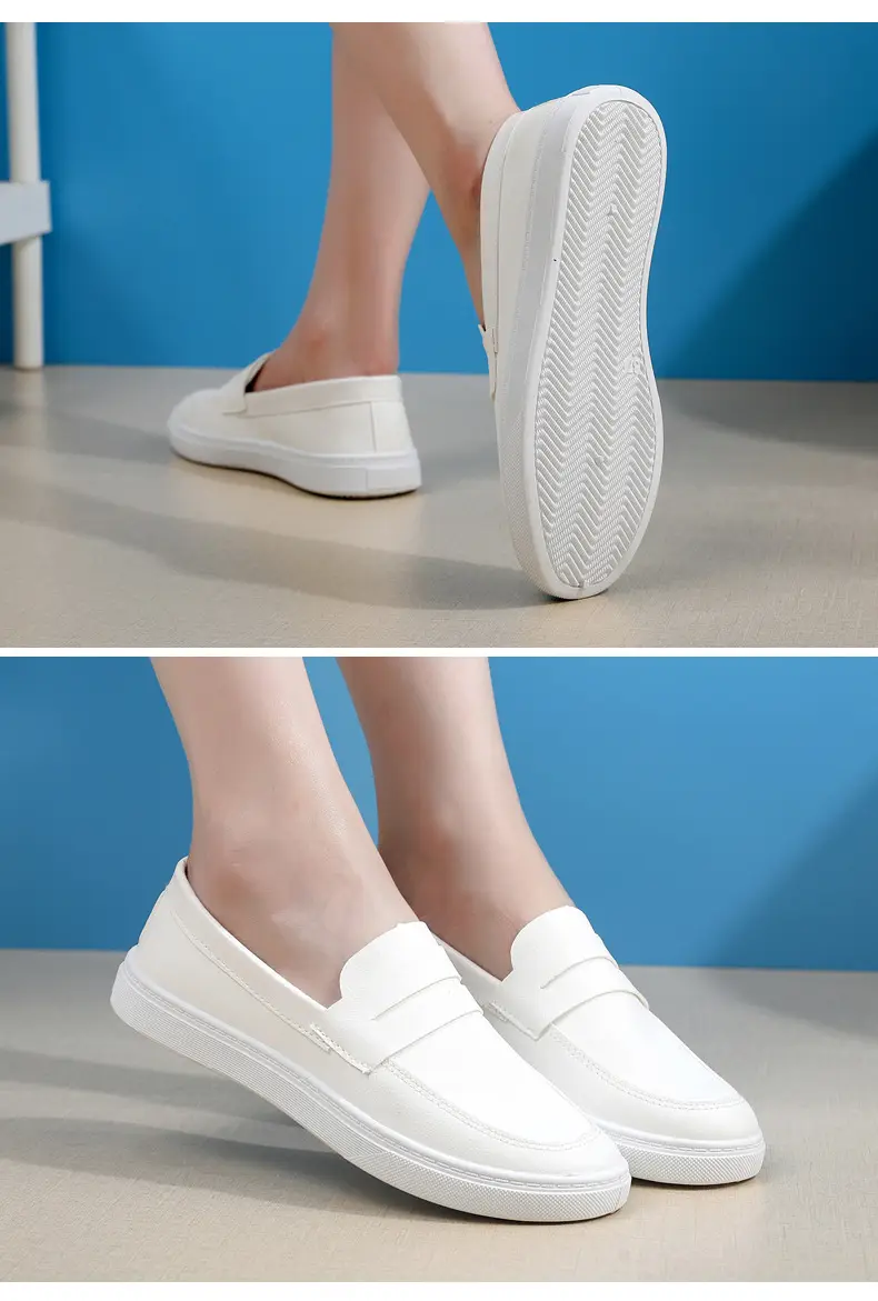 Spring and summer nurse shoes women's soft bottom not tired feet white medical shoes non-slip flat shoes one-step small white shoes — feature 3