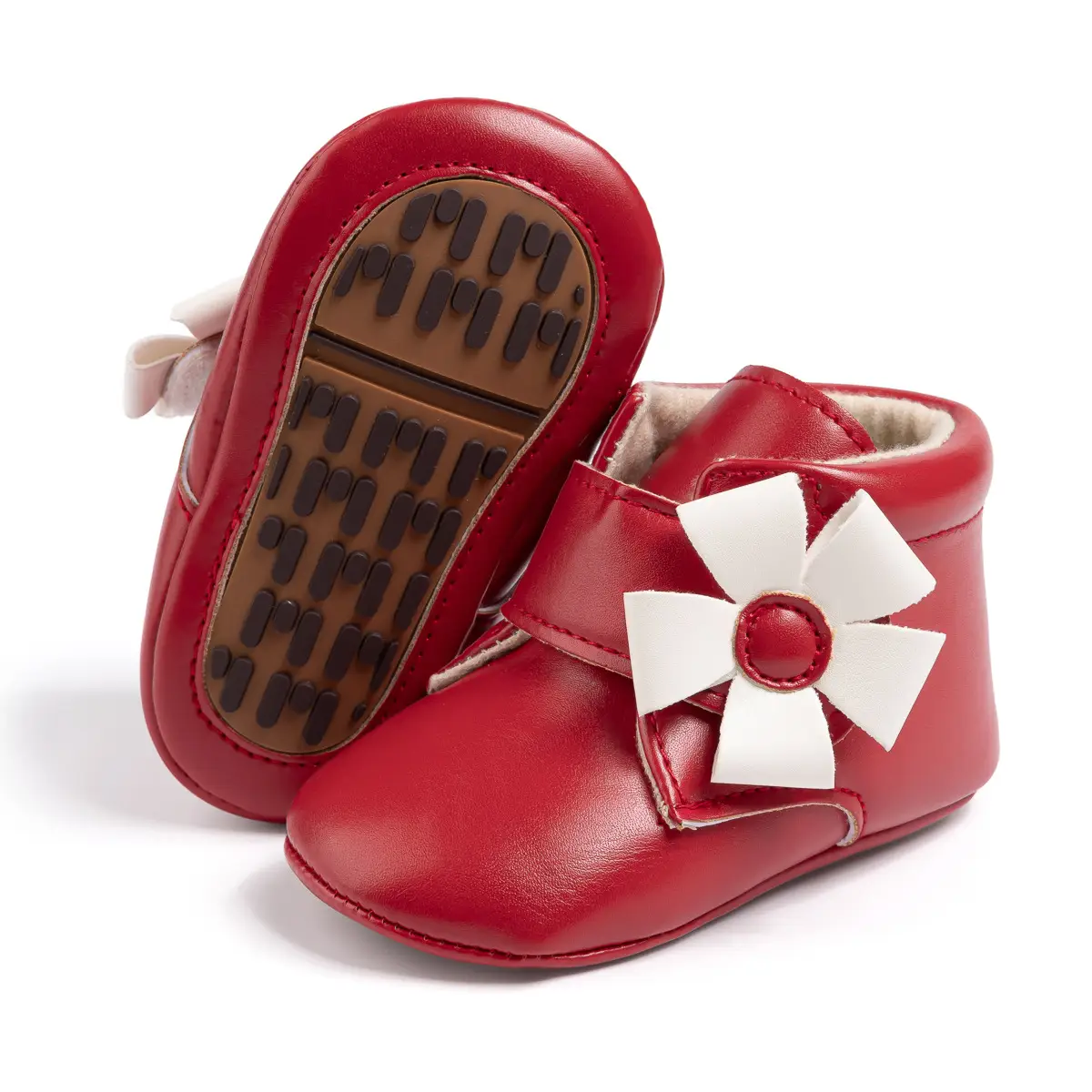 Brown Flower Velcro Baby Shoes for Toddlers — feature 12
