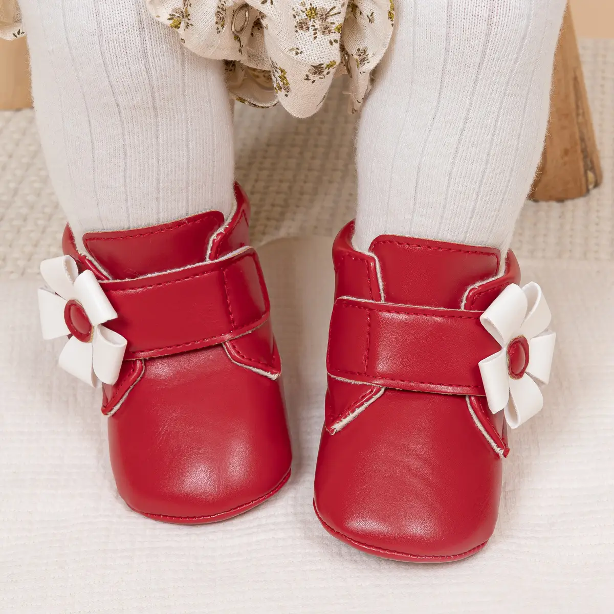 Brown Flower Velcro Baby Shoes for Toddlers — feature 16