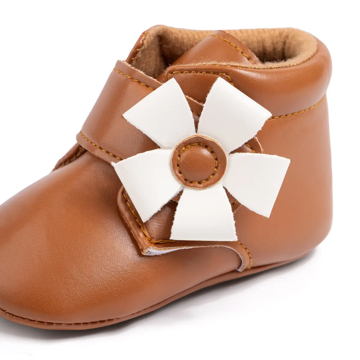 Brown Flower Velcro Baby Shoes for Toddlers — feature 20