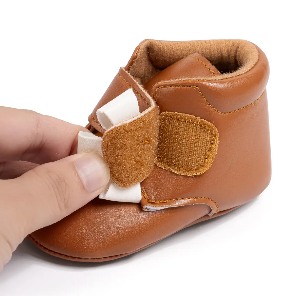 Brown Flower Velcro Baby Shoes for Toddlers — feature 24