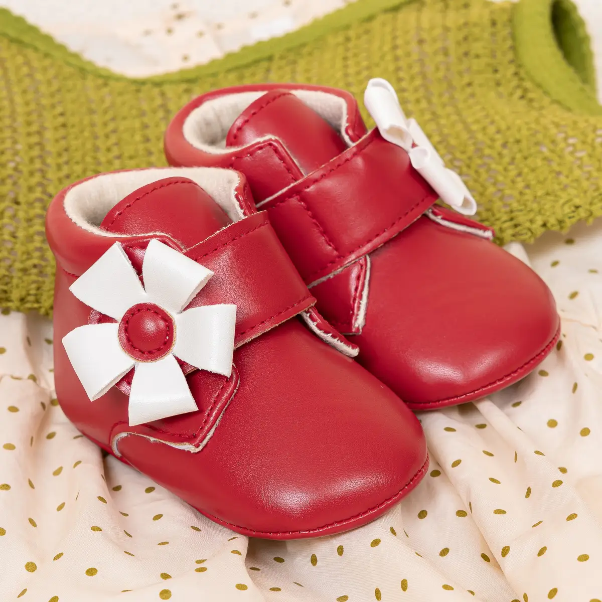 Brown Flower Velcro Baby Shoes for Toddlers — feature 8
