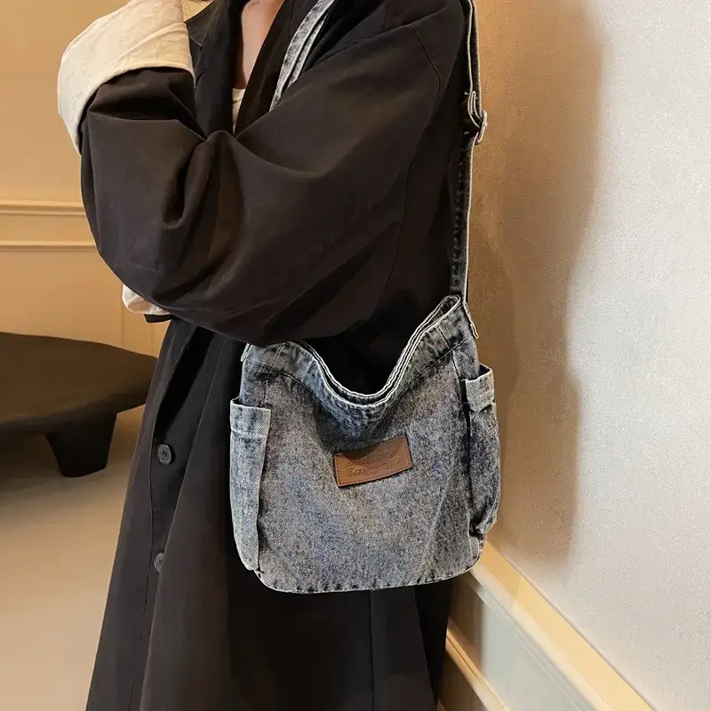 Denim Crossbody Bag for Women Retro Style - Image 6