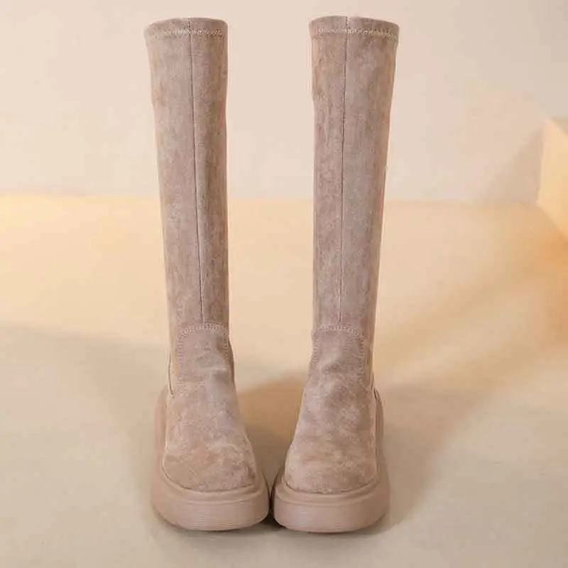 Korean-style Over-the-Knee Boots Women 2024 Winter