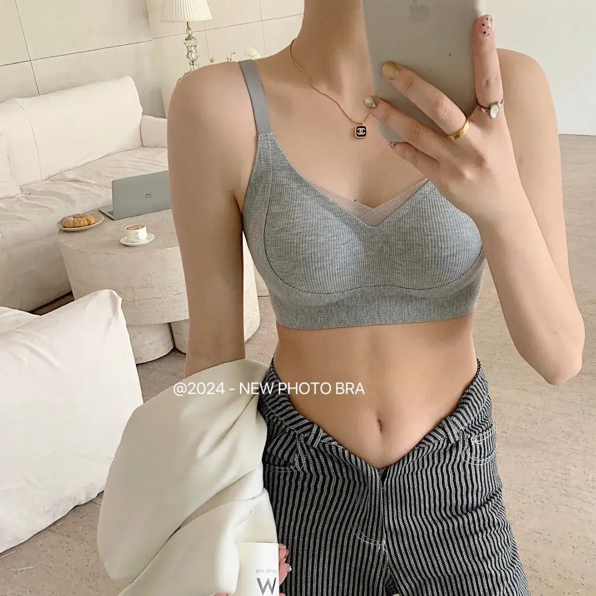 Grey Cotton Seamless Underwear for Women - Image 7