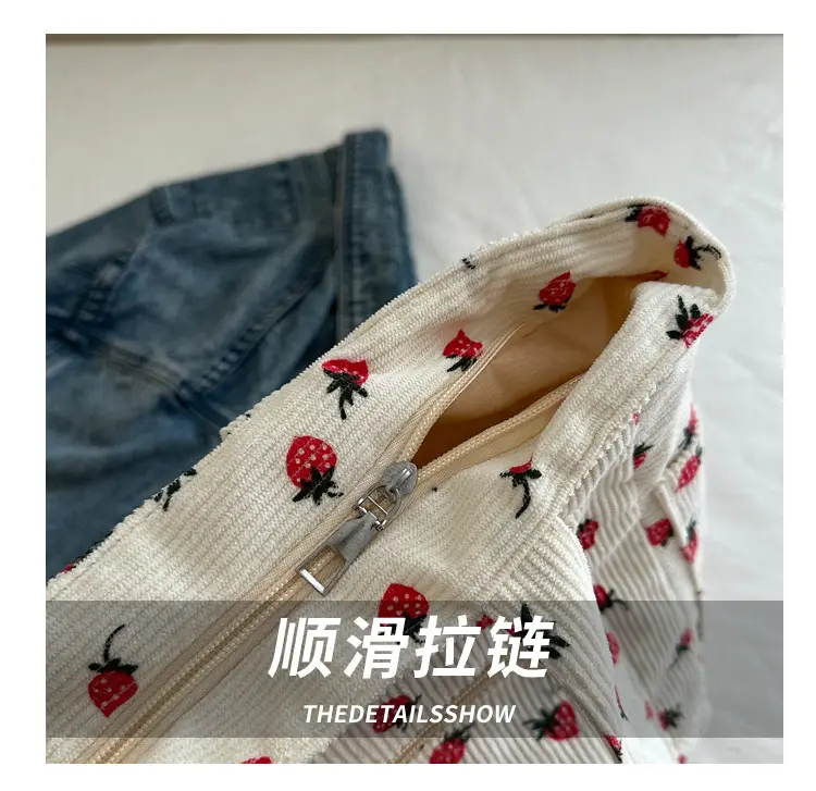 Pink Strawberry Print Shoulder Bag for Women — feature 6