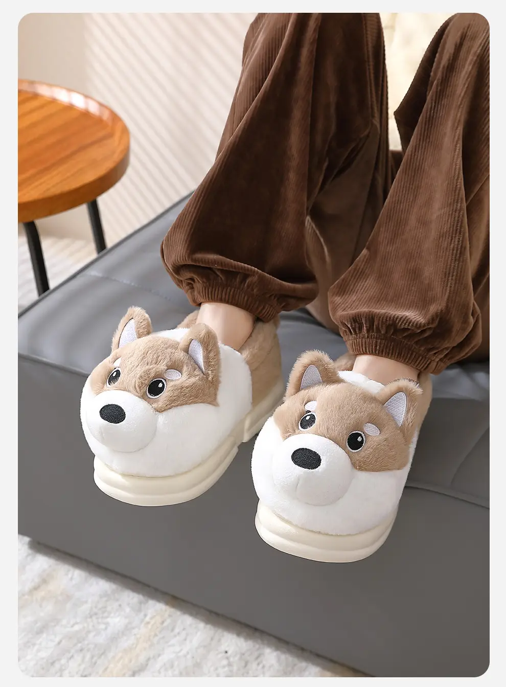 New Squirrel Cartoon Cotton Slippers Women Winter Warm Non-Slip — feature 13