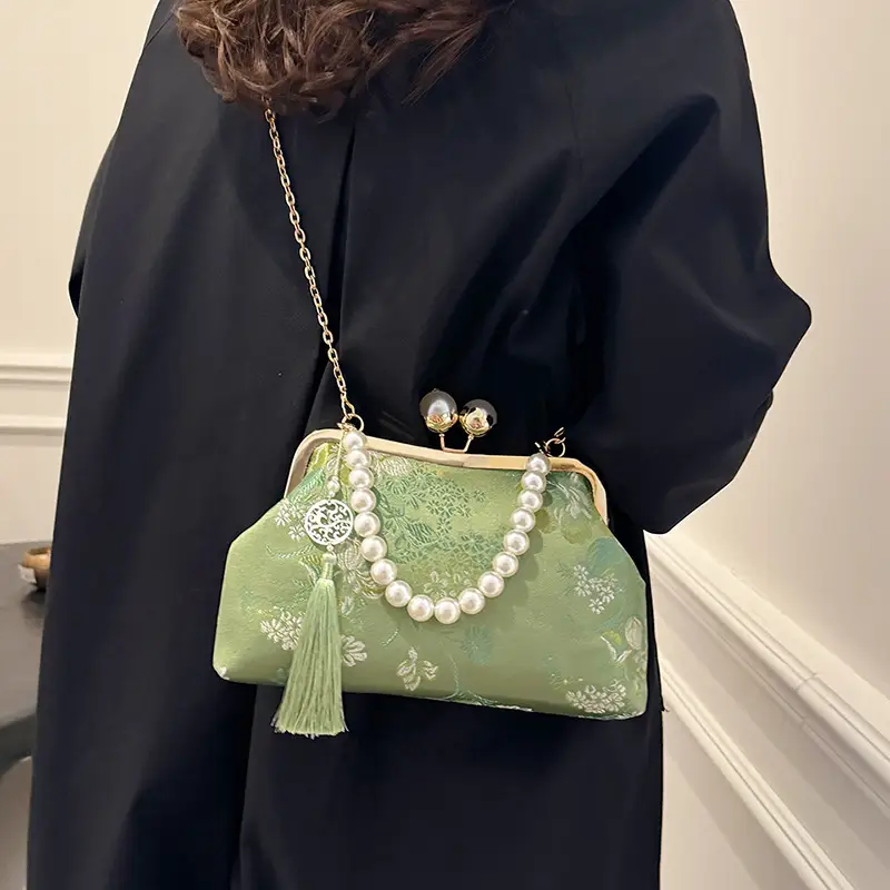 Women Embroidered Pearl Handbag Set 2024 Autumn Winter - Image 4