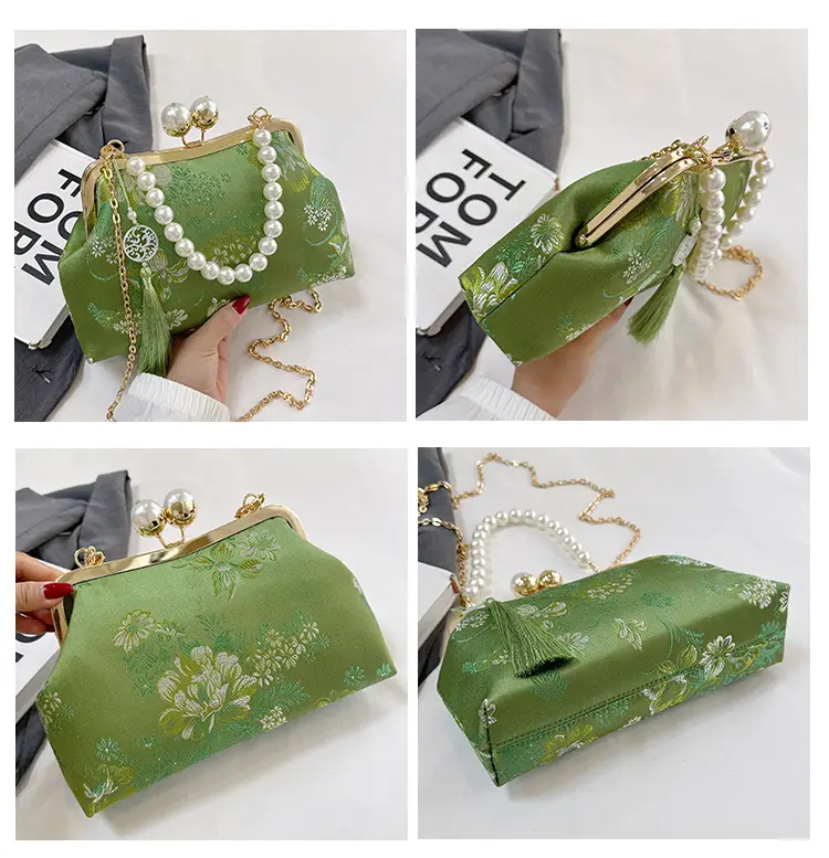 Women Embroidered Pearl Handbag Set 2024 Autumn Winter — feature 14