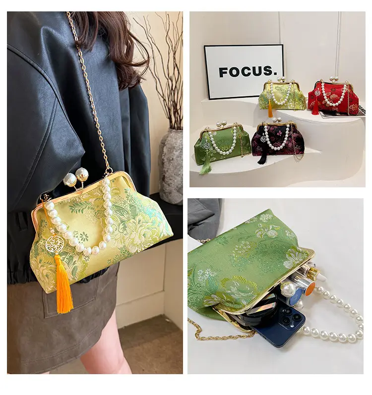Women Embroidered Pearl Handbag Set 2024 Autumn Winter — feature 15