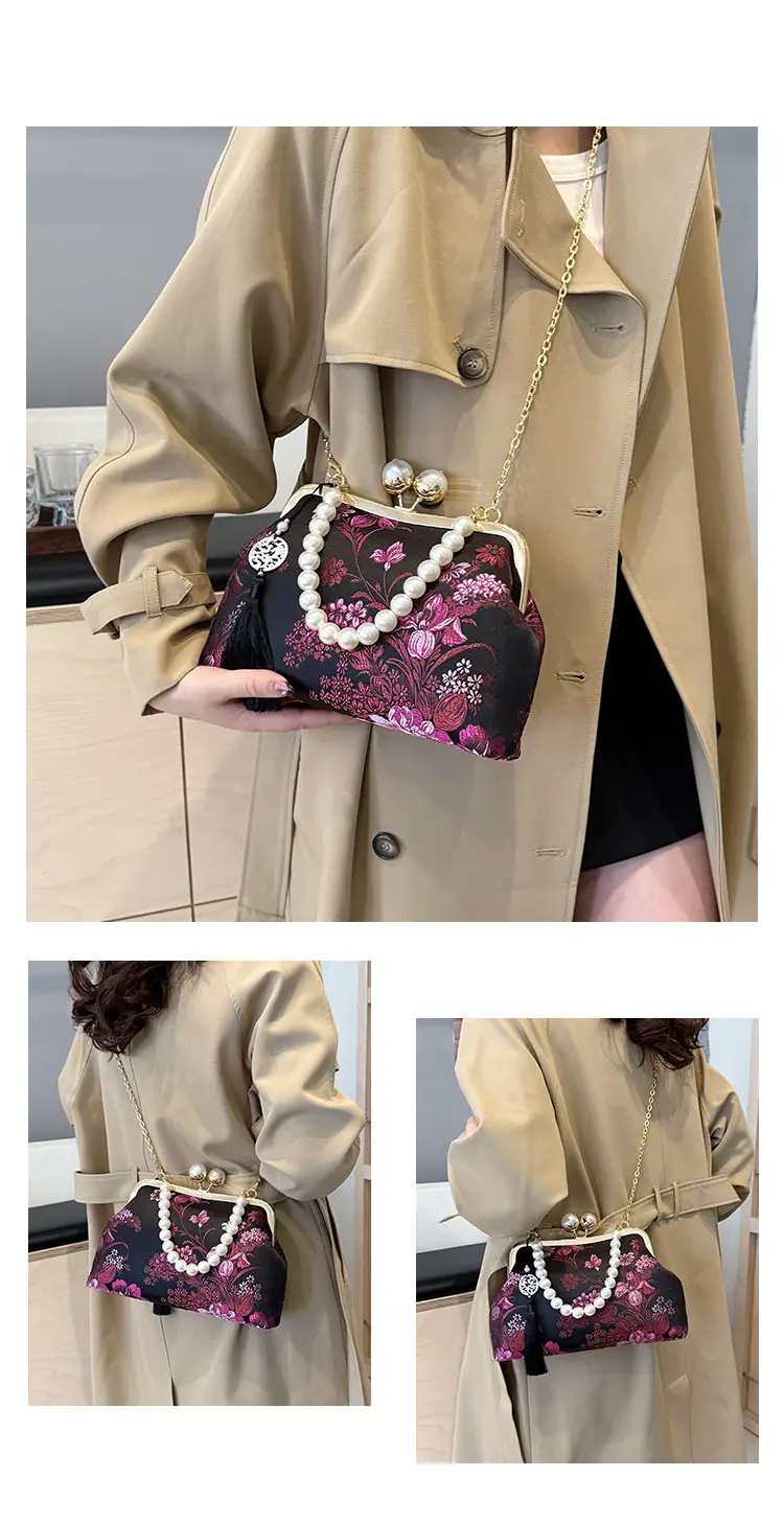 Women Embroidered Pearl Handbag Set 2024 Autumn Winter — feature 16
