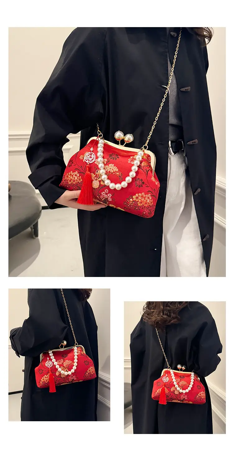 Women Embroidered Pearl Handbag Set 2024 Autumn Winter — feature 17