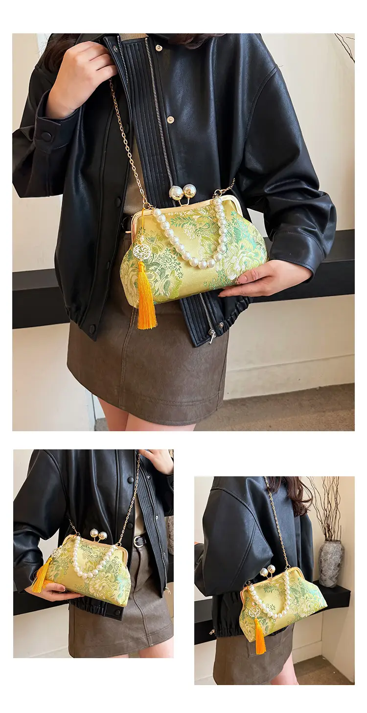 Women Embroidered Pearl Handbag Set 2024 Autumn Winter — feature 19