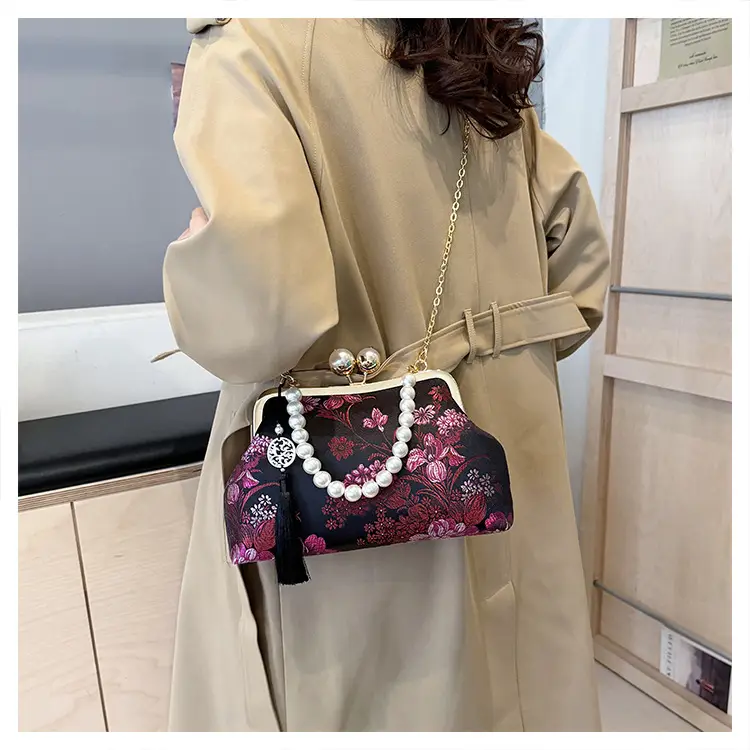 Women Embroidered Pearl Handbag Set 2024 Autumn Winter — feature 26