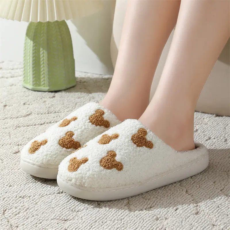Cross-border New Cubs Cute Cartoon Cotton Slippers Women's Wholesale Winter Household Indoor Non-slip Home Slippers