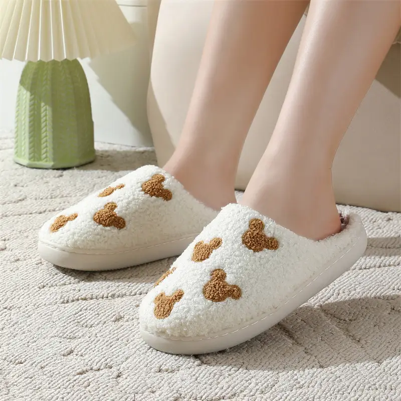 Cross-border New Cubs Cute Cartoon Cotton Slippers Women's Wholesale Winter Household Indoor Non-slip Home Slippers