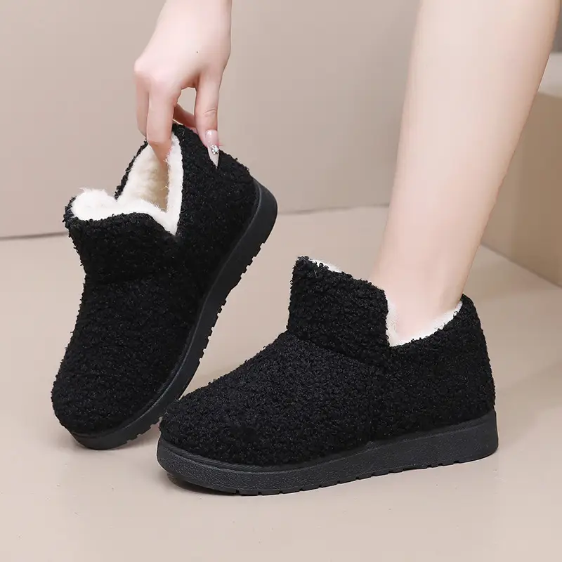 Women's Cotton Shoes 2025 Winter New Style Old Beijing Fleece-Lined Thickeneded Warm Soft Sole Non-Slip One-Leg Beanie Fur Shoes - Image 6