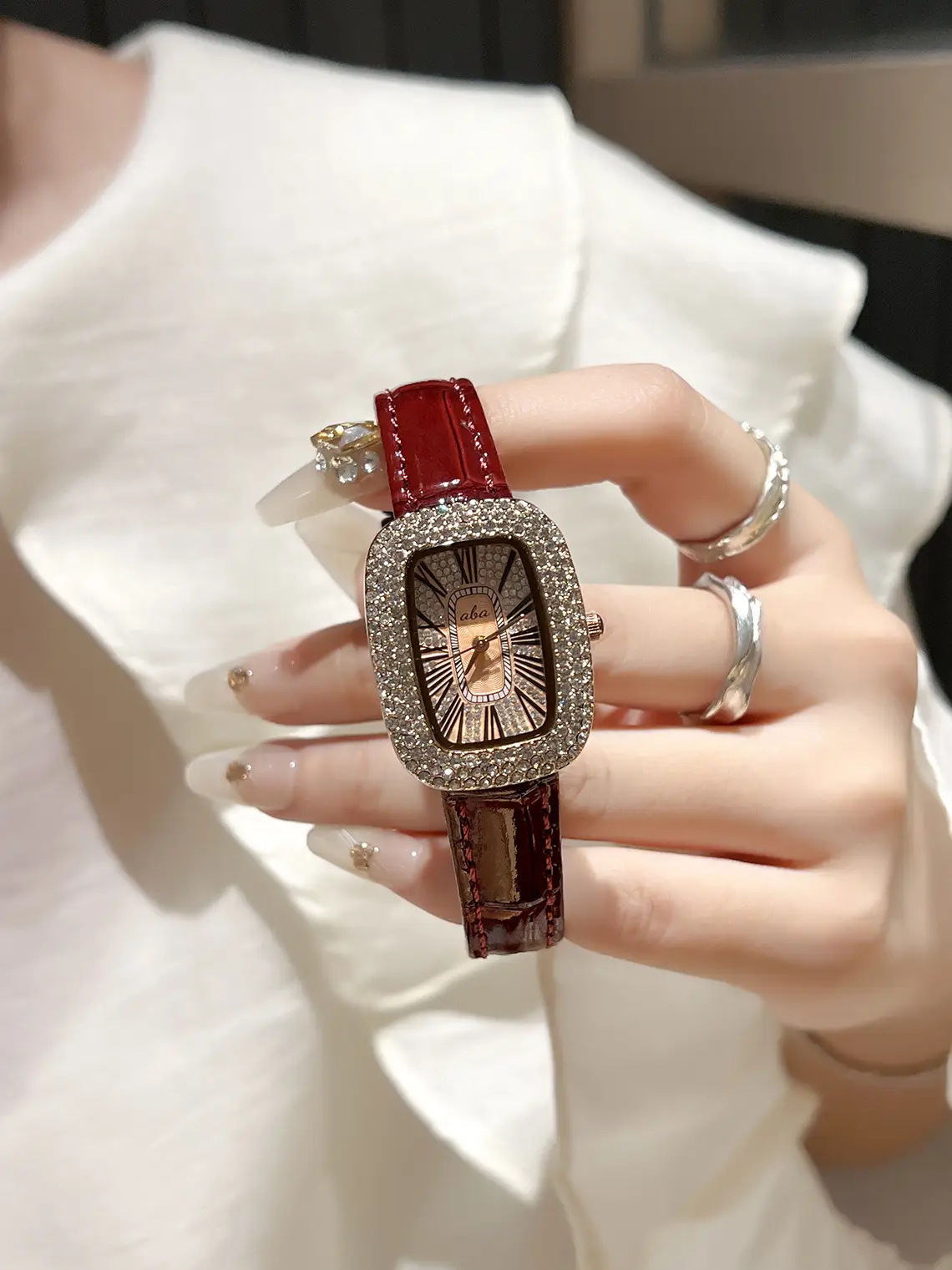 Oval Goddess Watch with Full Diamond Bezel for Women — feature 3